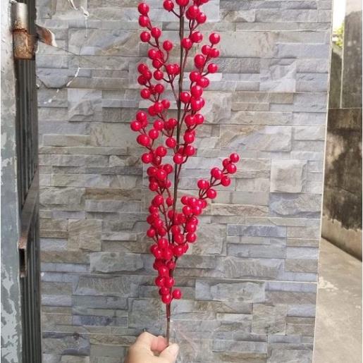 Cành Đào Đông Đỏ Cherry 12 nhánh cao 100cm - Đào Đông Đỏ Cao Cấp