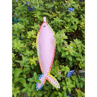 móc khóa con cá handmade làm bằng da bò thật