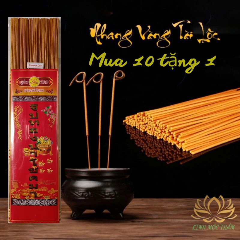 Hương Nhang Thần Tài Thái Lan Chính Hãng Cuốn Tàn Tài Lộc Linh Mộc Trầm Shop Mua 10 Tặng 1