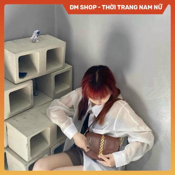 Túi Đeo Chéo Dáng Bầu Màu Đen Trắng Xích Dọc Hình Mũi Tên , Túi Xách Đeo Vai Kẹp Nách Phong Cách Thời Trang Dm Shop