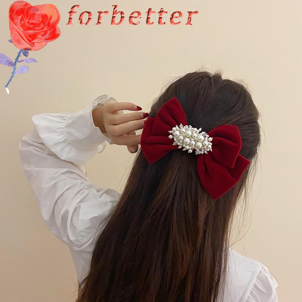 Kẹp Tóc Hình Nơ Vải Nhung Thời Trang Cho Nữ