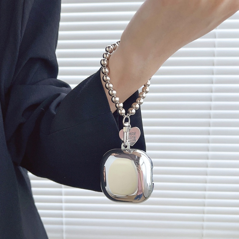 Ôp Điện Thoại Dẻo Màu Bạc Họa Tiết Trái Tim & Vòng Đeo Tay Thời Trang Cho samsung galaxy Buds 2 / Buds Live / Buds FE / Buds2 Pro / Buds Pro