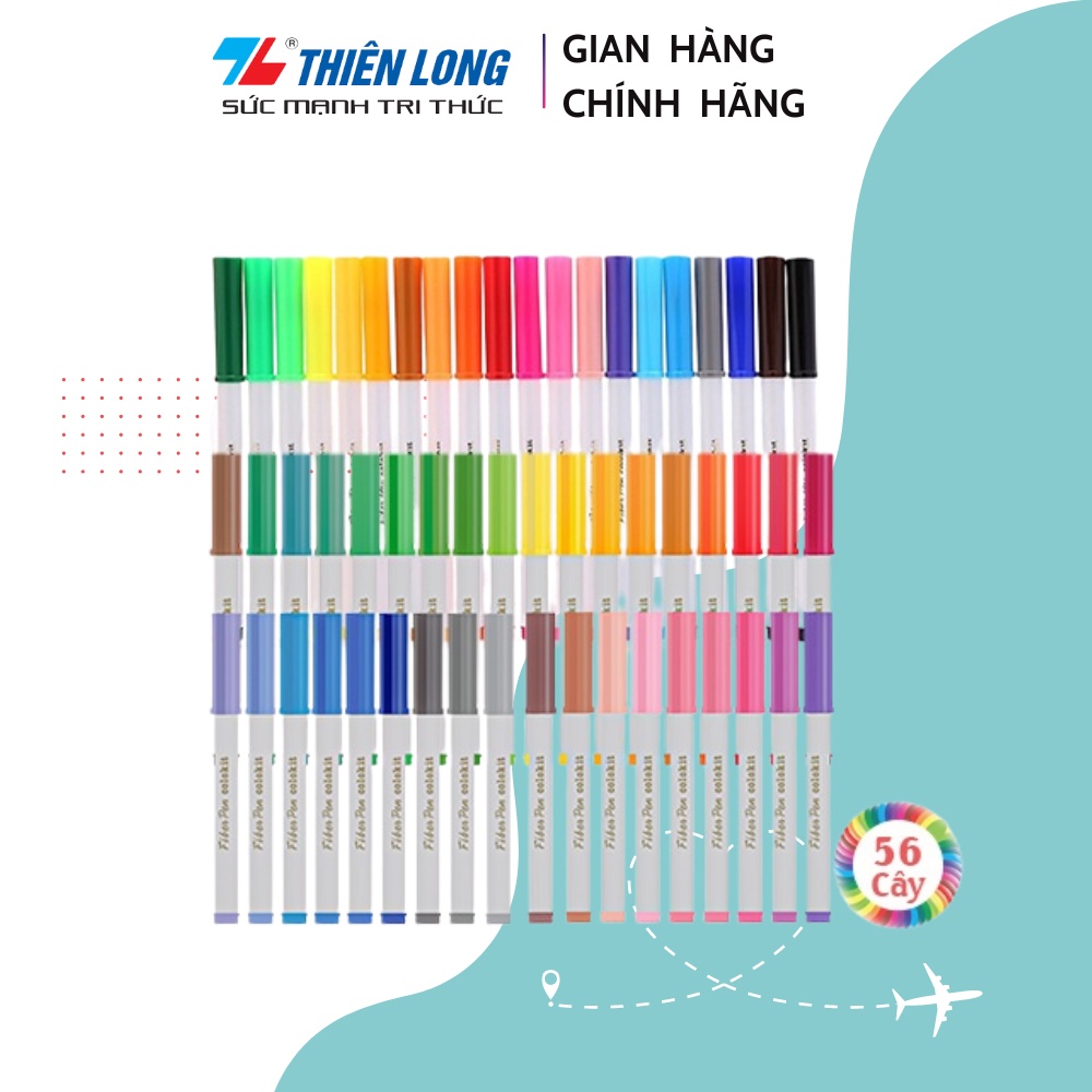 Combo 56 Cây bút lông Fiber Pen Thiên Long Colokit