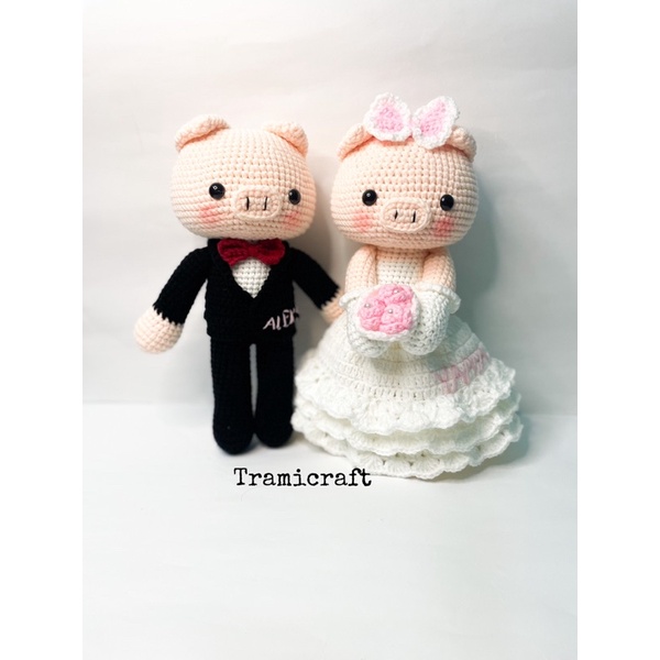 Cô dâu chú rể len handmade