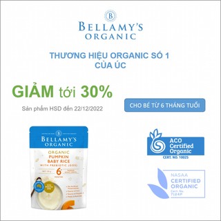 [Giảm đến 30%] Bột Ăn Dặm Hữu Cơ: Bí Đỏ, Gạo với Prebiotic Bellamy's Organic