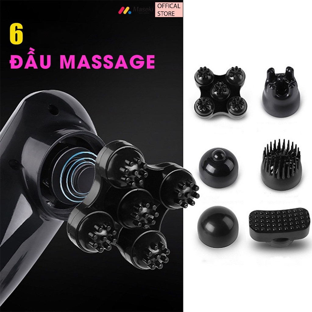 Máy đấm lưng massage cầm tay 6 đầu thay thế phiên bản cao cấp nhất 2022, BẢO HÀNH 12 THÁNG