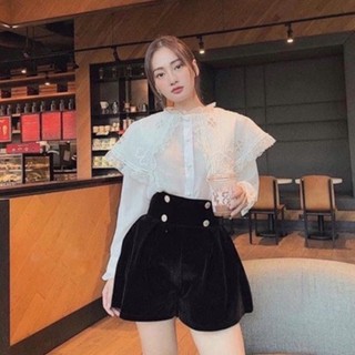 Quần Ống Rộng Nhung Phồng cạp cao 4 khuy thời trang m457