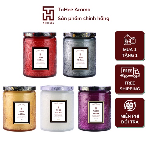 Nến thơm cao cấp TaHee Aroma trang trí phòng, khử mùi, thư giãn làm từ sáp đậu nành và tinh dầu thiên nhiên