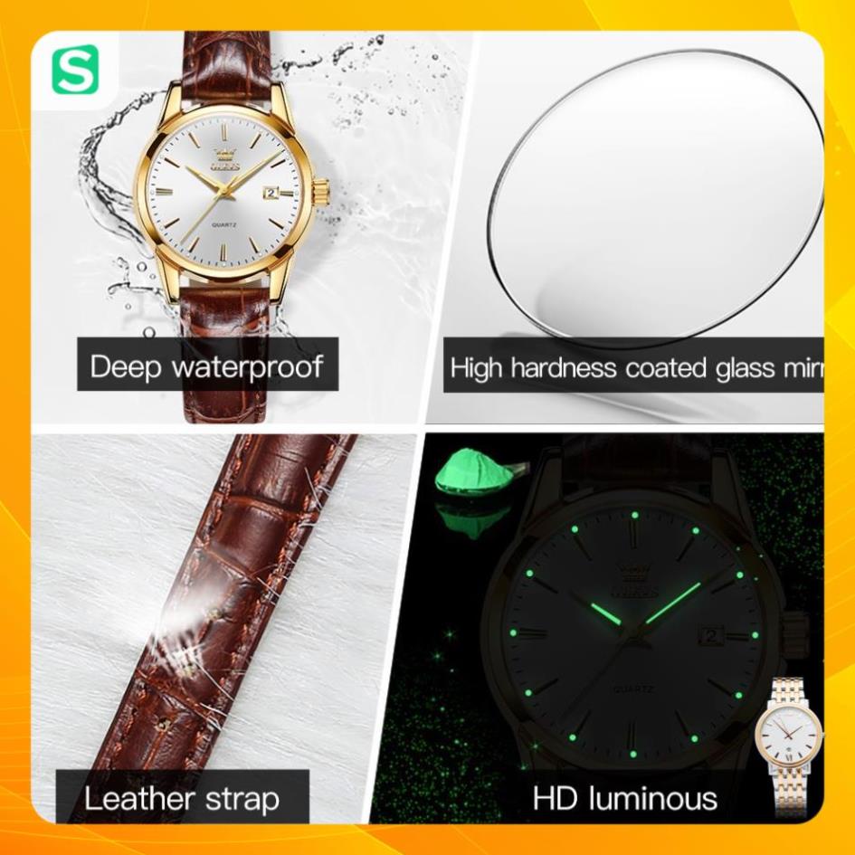 Đồng Hồ OLEVS 6898 Chống Thấm Nước Kiểu Dáng Thời Trang Cho Nữ dây da đẹp giá rẻ