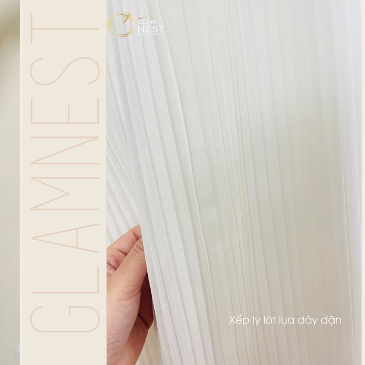 Chân Váy Bầu Dập Ly Dáng Ngắn 2 Màu Đen Trắng GLam Nest CV007