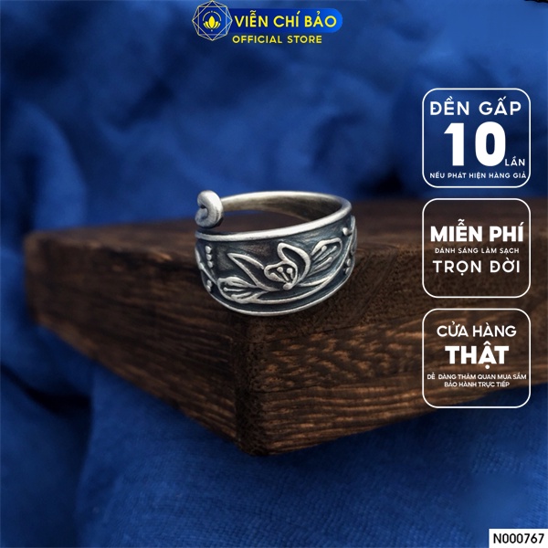 Nhẫn khổng tước cổ điển chất liệu bạc Thái 925 thời trang phụ kiện trang sức nữ Viễn Chí Bảo N000767