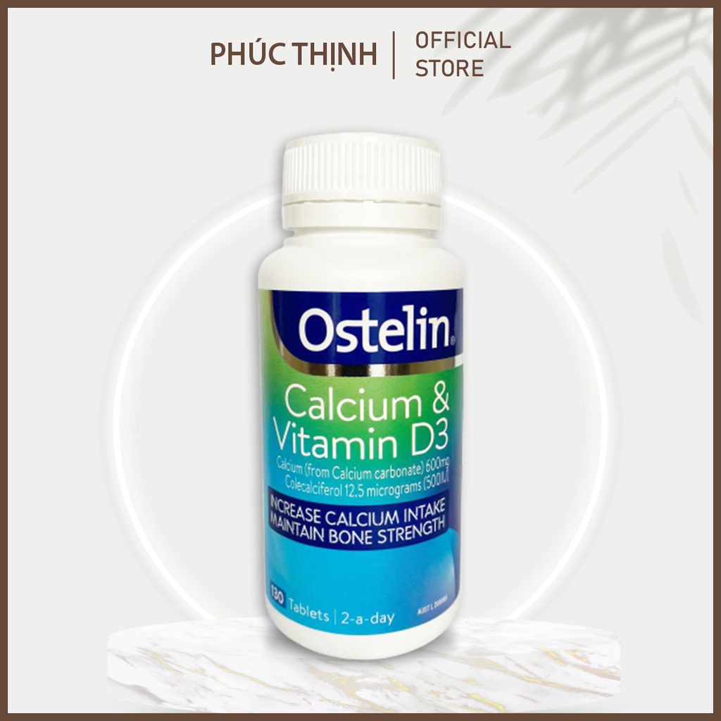 Viên Uống Canxi Bầu Úc Ostelin Calcium & Vitamin D3 (130 Viên)