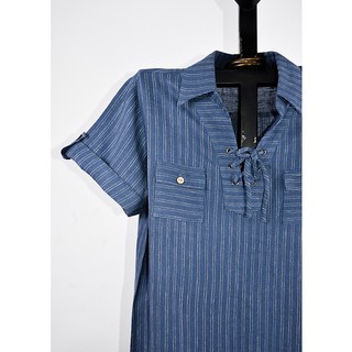 Đầm Sơmi Tay Lửng Vải Linen Bột