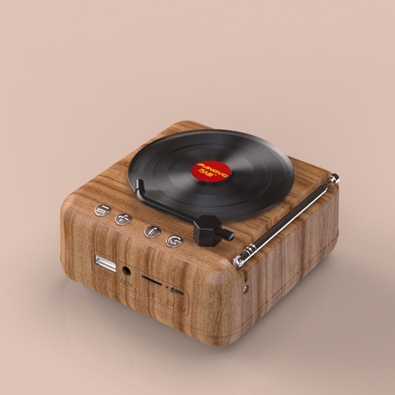Loa Di Động Máy Thu Âm Vinyl Nguyên Tử Đài Phát Thanh Retro Mini Loa Bluetooth Không Dây Máy Hát Cổ Điển Sáng Tạo.