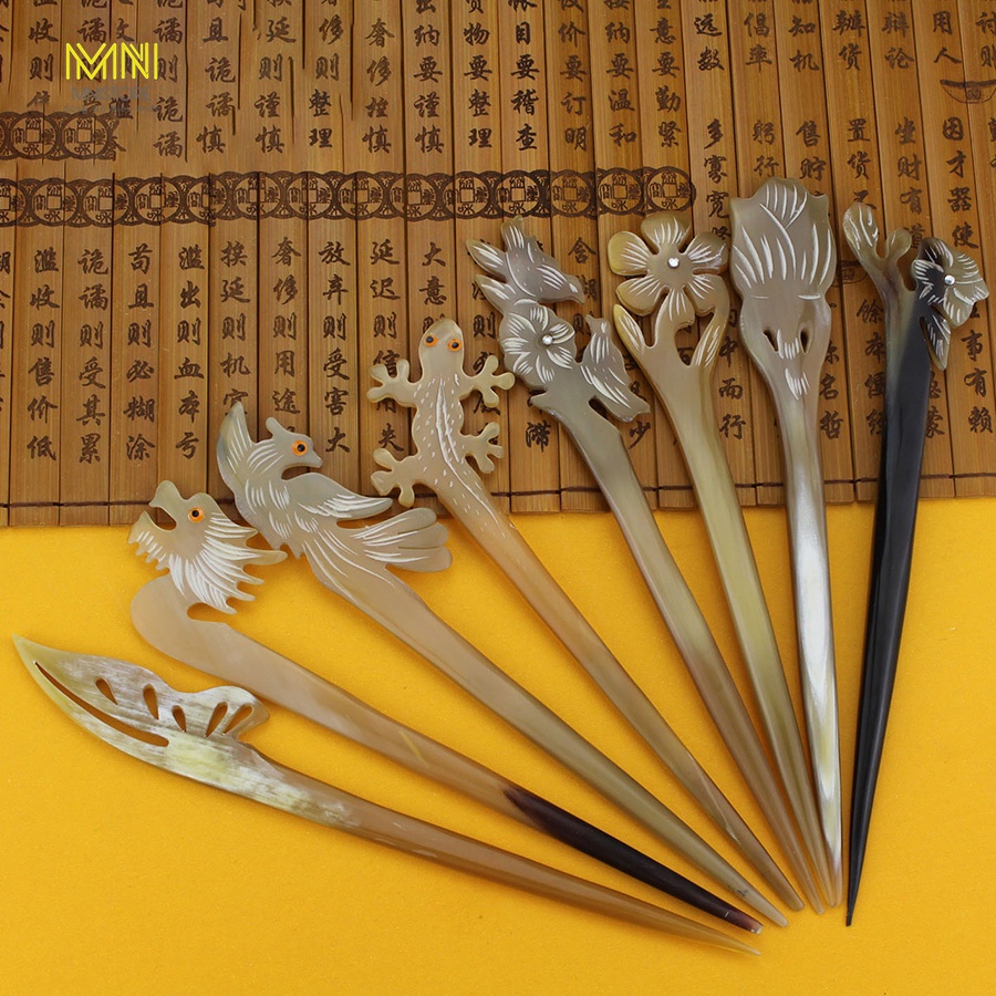 Châm sừng cài tóc kích thước 14-18cm sang trọng lịch lãm quà tặng ý nghĩa của người Việt Nam