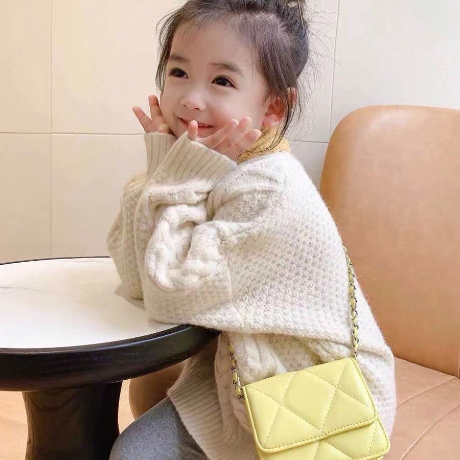 Áo Sweater Dệt Kim Dày Dặn Giữ Ấm Dáng Rộng Thời Trang Thu Đông Cho Bé Gái