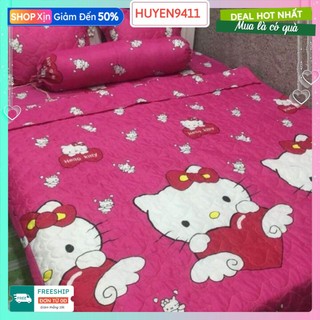 Ga trải giường 1.6x2m hello kitty nền hồng ms002