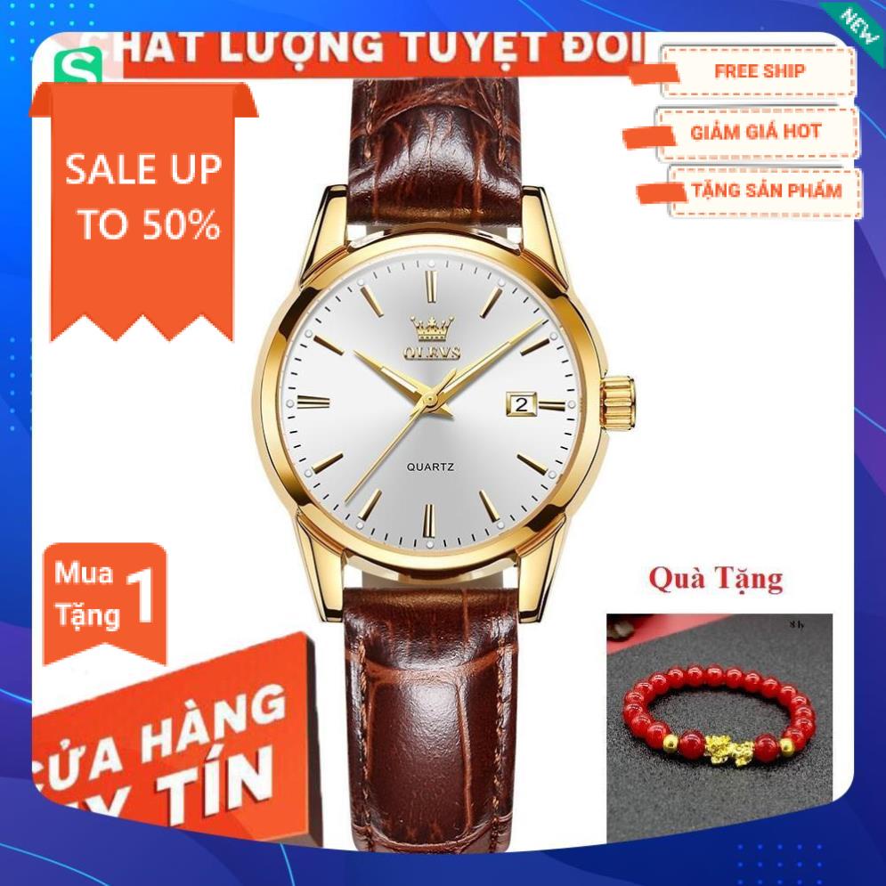 Đồng hồ nữ thương hiệu olevs,chống nước,chống xước,dạ quang ban đêm,dây da cao cấp thời trang,BH 12th
