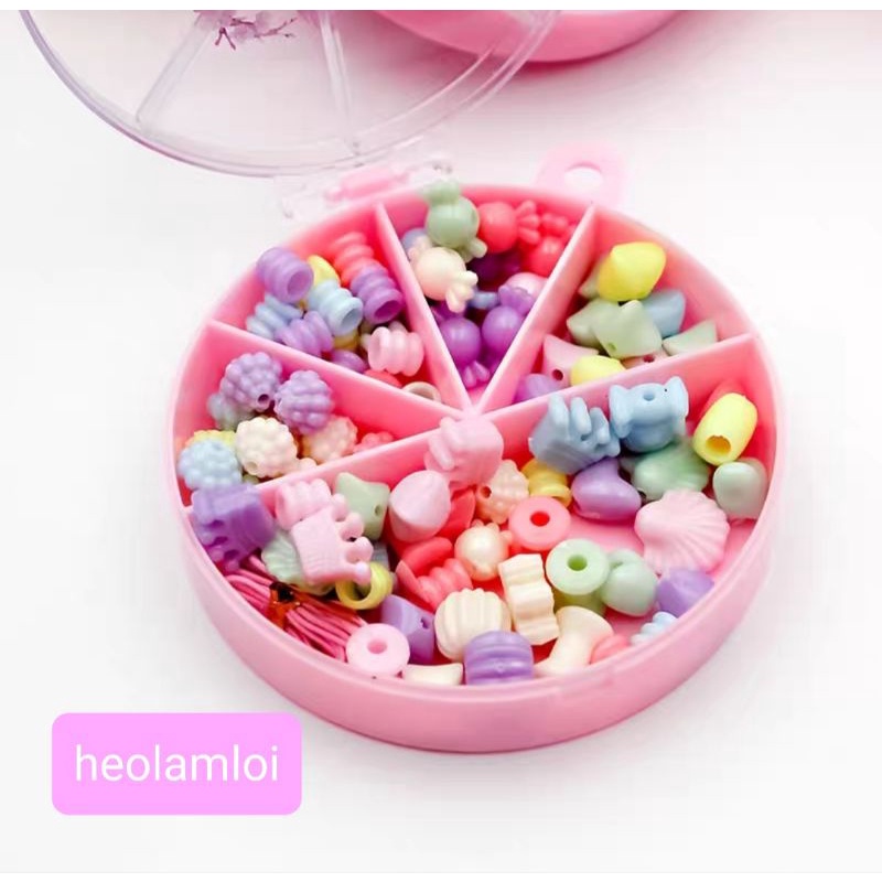Hộp xâu chuỗi rẻ đẹp, size gần 10cm [đồ chơi cho bé gái làm vòng tay, dây chuyền]