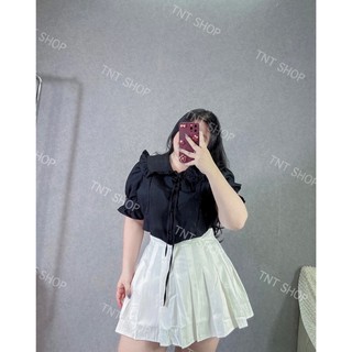 ÁO CROPTOP CỔ BÈO SEN THẮT NƠ [TNT SHOP BIGSIZE 60KG 90KG]