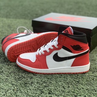 Giày cổ cao đỏ chicago nam nữ, giày sneaker jd1 cổ cao đỏ