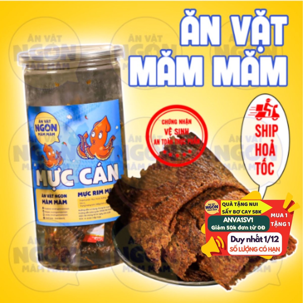 Combo 2 hộp mực cán tẩm vị 400g Đồ ăn vặt siêu ngon - Món ngon mỗi ngà