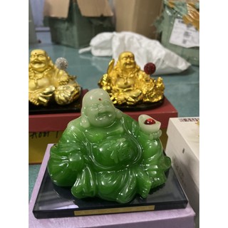 Tượng phật ngọc trang trí taplo, bàn làm việc - tượng phật di lặc cầm hồ lô