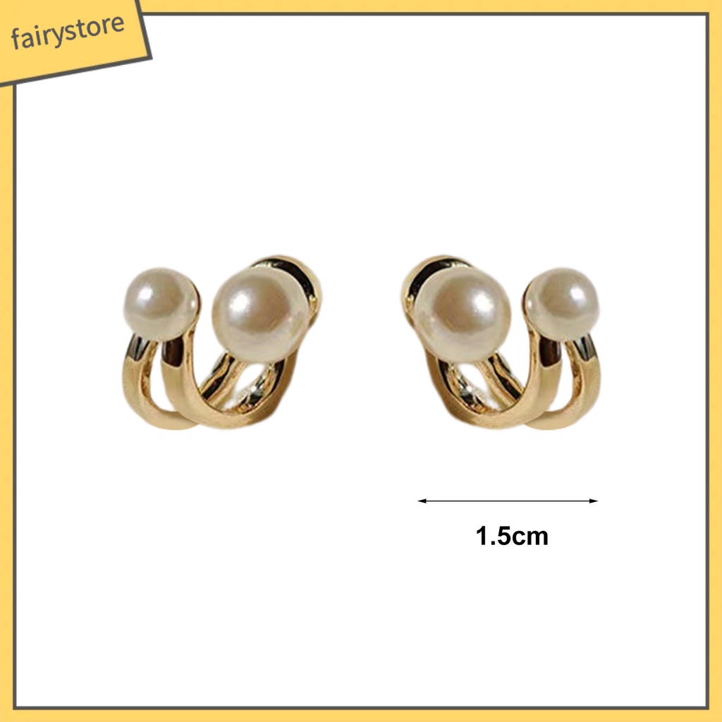 1 Đôi Khuyên Tai Ngọc Trai Giả Hai Lớp Thời Trang Cho Nữ