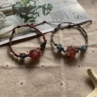 Vòng tay phong thuỷ (Strawberry Quartz mix Apatit)