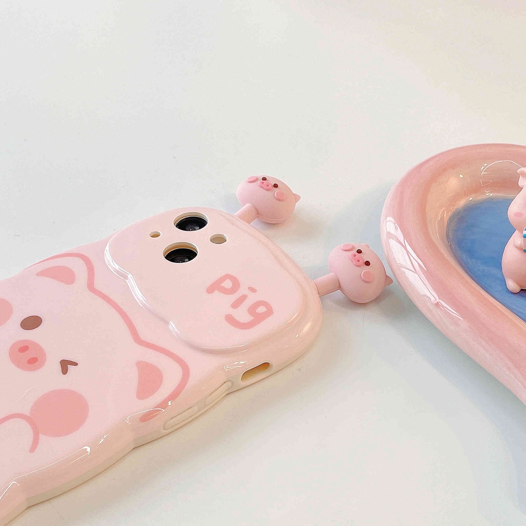 Ốp Điện Thoại In Hình Heo Pik Dễ Thương Cho IPhone 11 Pro Max XR XS X 12 13Pro Max 14Pro Max