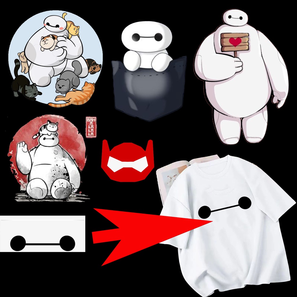 DISNEY Miếng Dán Trang Trí Áo Thun In Hình Baymax Big Hero 6 DIY