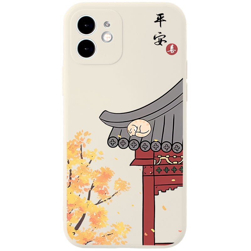 Ốp lưng JURSUE mềm hình độc lạ dễ thương đẹp đen Cho iPhone 14 13 12 11 Pro Max SE 2020 X XR XS 8 7 ip 6S 6 Plus Y2637