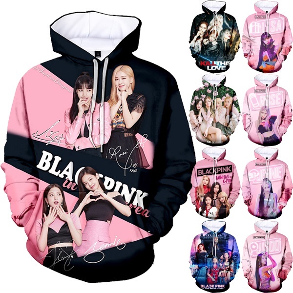 Áo Hoodie In Hình Nhóm Nhạc Blackpink 3D Thời Trang Thu Đông