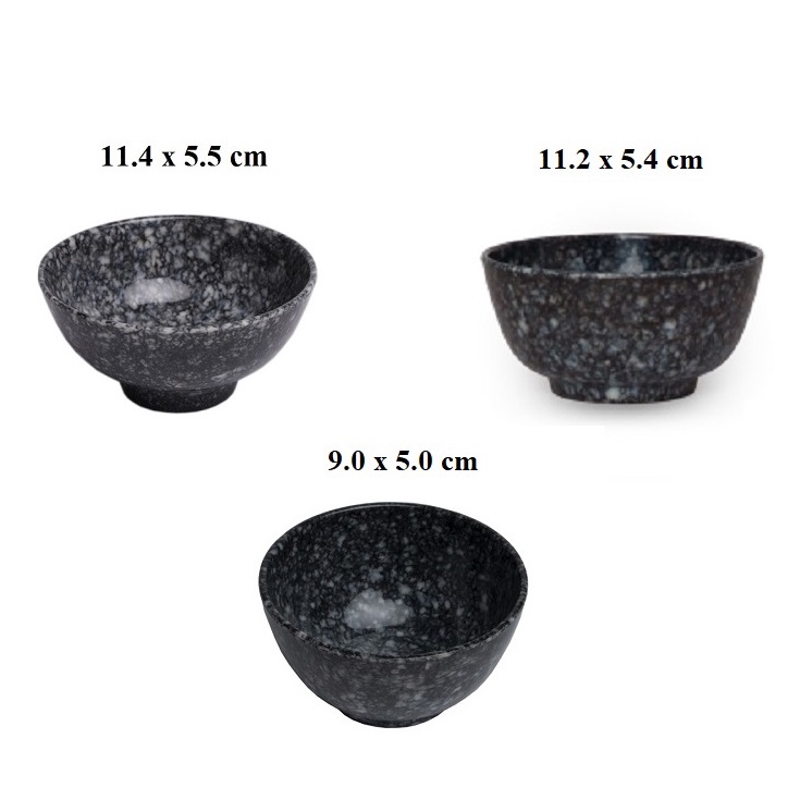 Chén đựng cơm ,chè nhựa Melamine vân đá đen