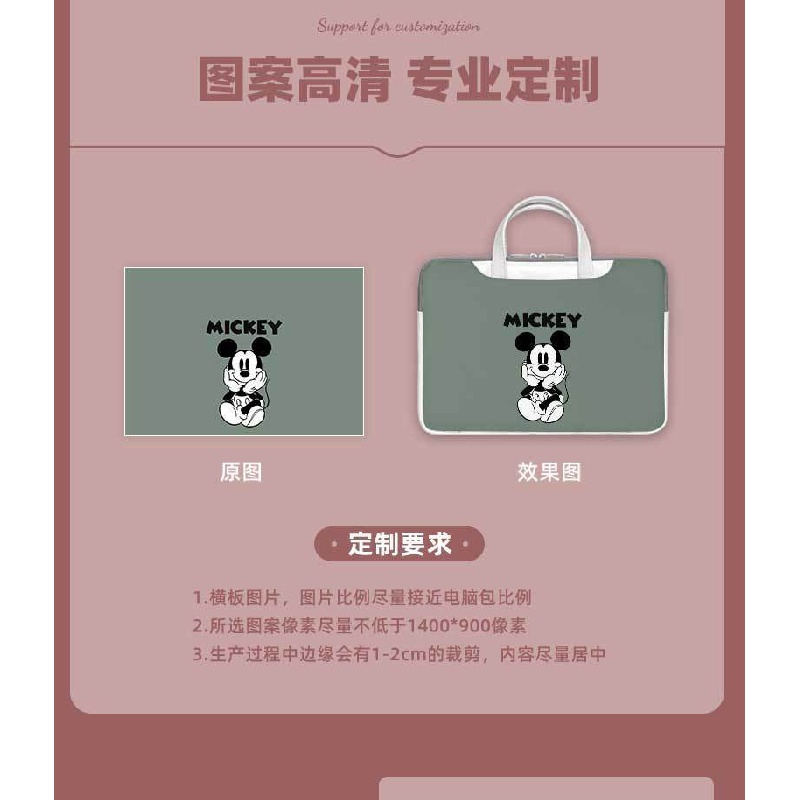 Túi Đựng Laptop 14-inch 15.6-inch 17-inch Chống Rơi Họa Tiết Chuột Mickey Dễ Thương