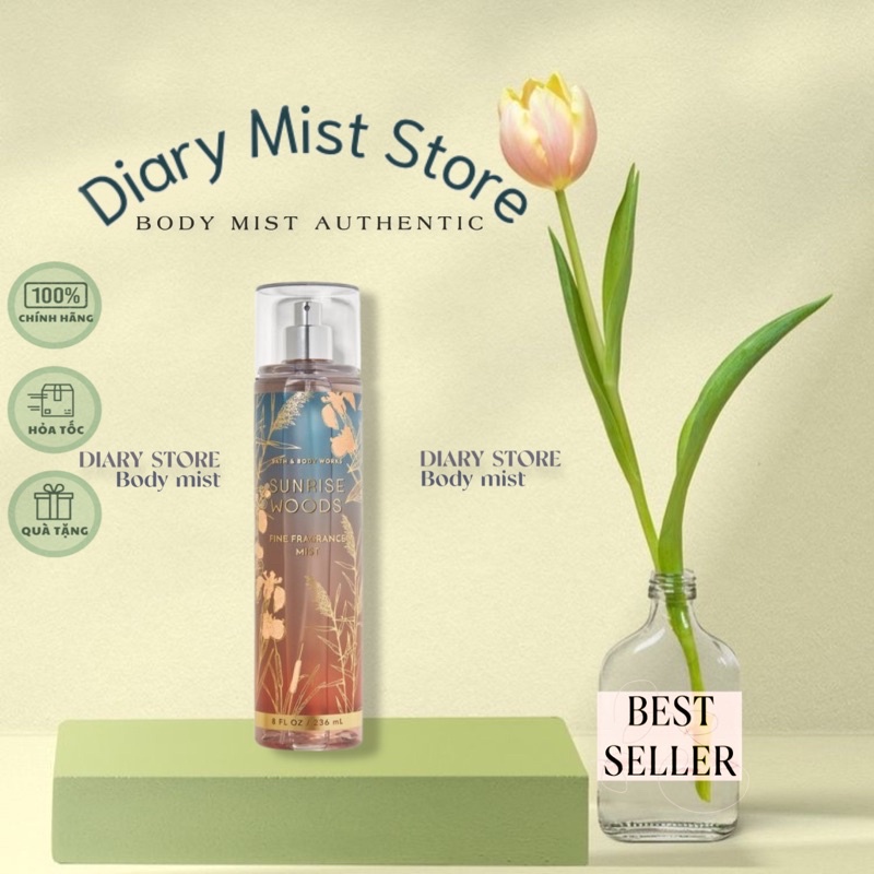 𝐃𝐢𝐚𝐫𝐲𝐦𝐢𝐬𝐭.𝐬𝐭𝐨𝐫𝐞  Xịt Thơm Toàn Thân Bath & Body Works - SUNRISE WOODS