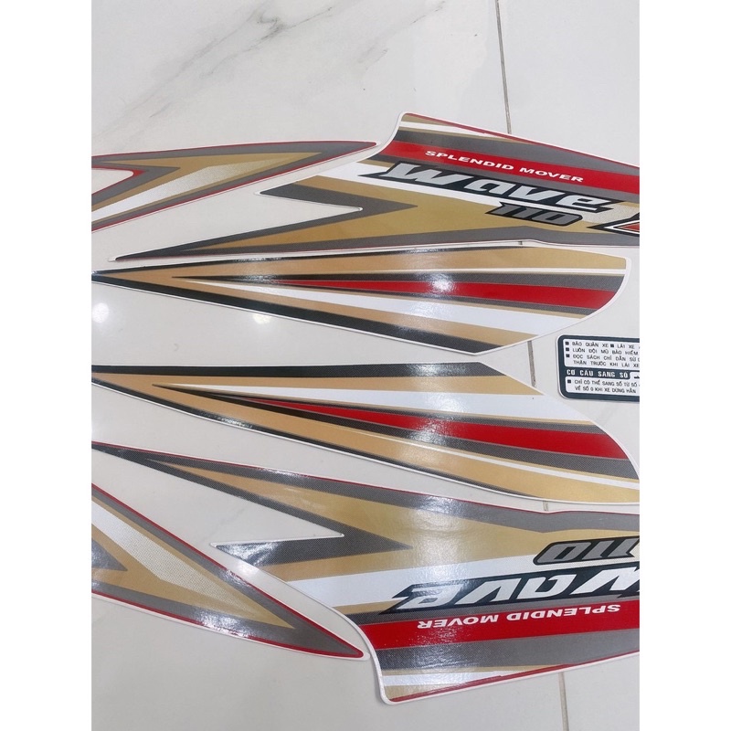 Bộ tem honda Wave S 110 màu đỏ đời 2010 hàng nhập Thái Lan chất lượng cao dành riêng cho dòng xe này