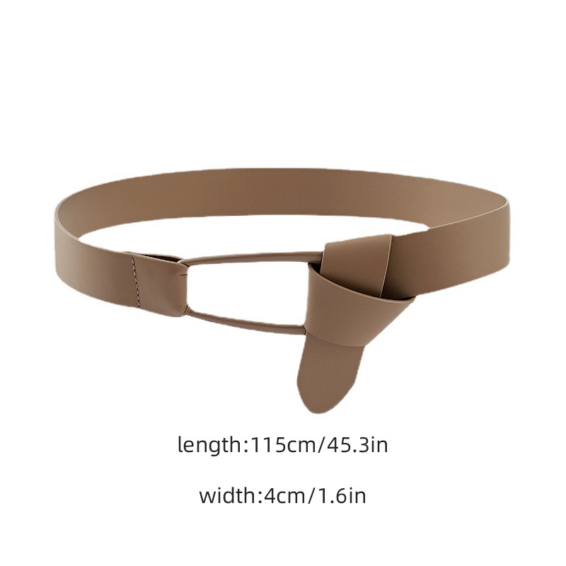 Thắt Lưng Da PU Bản To Không Đục Lỗ Kiểu Vintage Thanh Lịch Cho Nữ
