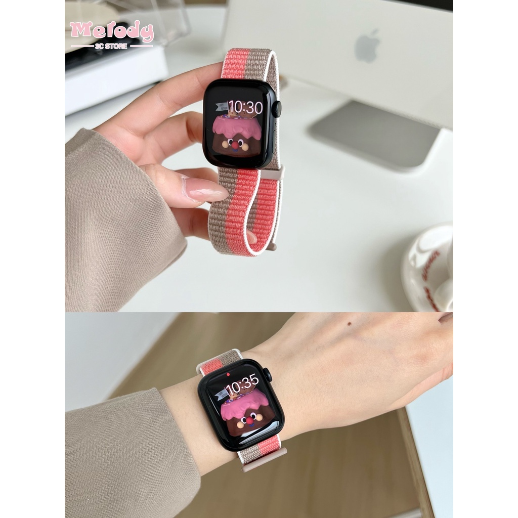 Dây Đeo nylon 49mm Cho iwatch ultra 8 7 6 se 5 4 3 45mm 41mm 40mm 44mm 42mm 38mm