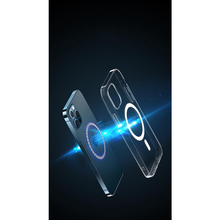 Ốp Lưng Hybrid Clear Case Trong Suốt Hỗ Trợ Sạc Từ Tính dành cho iPhone 14 Series/ 13 Series/ 12 Series