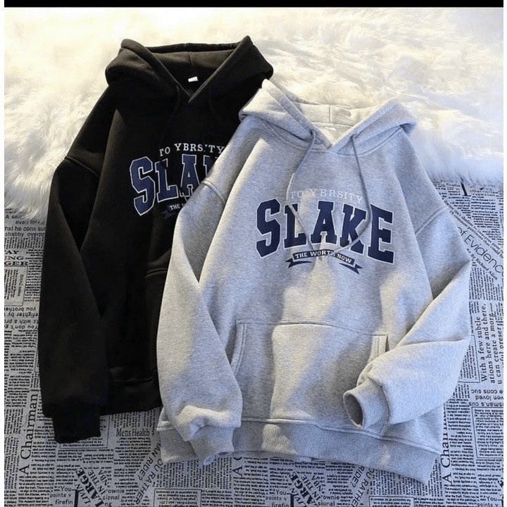 Áo Hoodies Nam Nữ In Slake Nón Lớn 2 Lớp Vải Nỉ Pe Sịn Sò Form Rộng Che Nắng Chắn Gió Hot NEW UNISEX