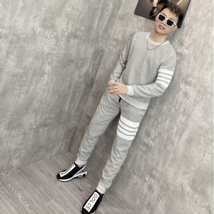 Bộ Quần Áo Nỉ Nam Thome Browne Siêu Cấp - Bộ Nỉ Hoodie Khóa Zip Thome Browne Chất Vải Nỉ Tăm QC Cao Cấp