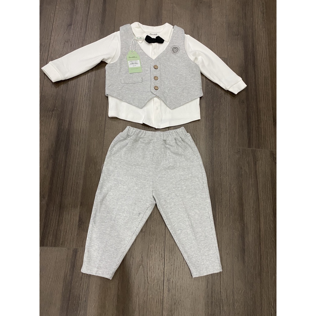 Bộ Gile Công Tử Bé Trai Cao Cấp Hãng GOODMAMA, Set Rời 3 Chi Tiết Cho Bé 9M-4Y