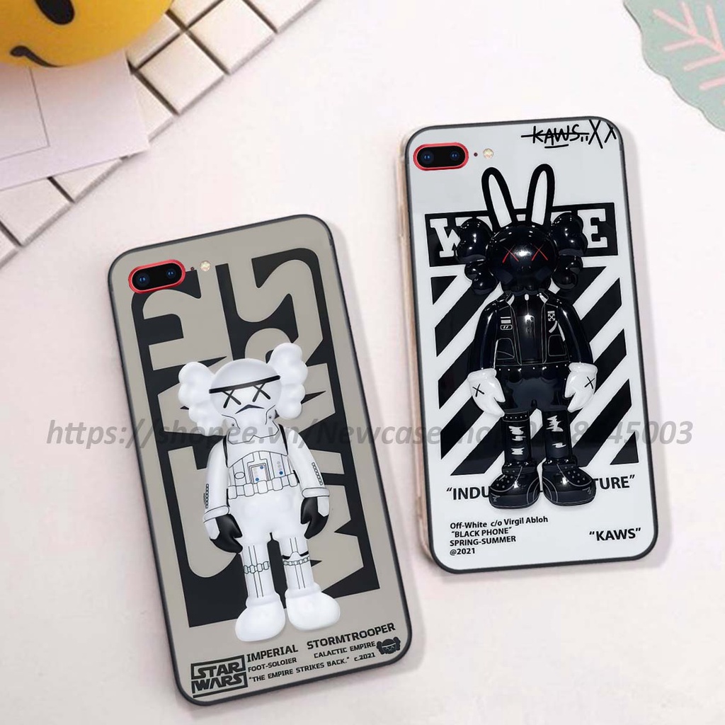 Ốp Iphone 7 / 8 / 7 Plus / 8 Plus in hình Bear Brick,K@ws,smile,...hot trend viền vuông bảo vệ camera