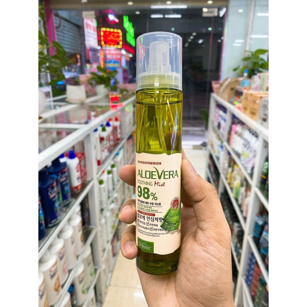 Xịt Khoáng Lô Hội Aloe Vera Soothing Mist 98% Organia Hàn Quốc 118ml