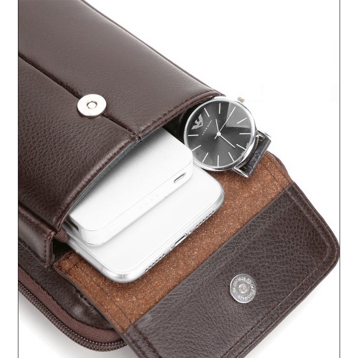 Túi Đeo Hông Thắt Lưng Nam Cao Cấp Thời Trang Hàn Quốc Da Pu Mềm Đẹp Chống Nước Đựng Điện Thoại Đeo Chéo Tiện Lợi