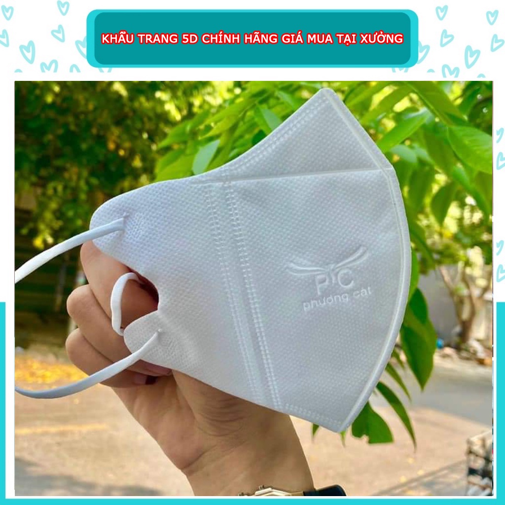 Khẩu trang 5D Nam Anh,Phượng Cát ... lẻ hộp 10 chiếc trắng