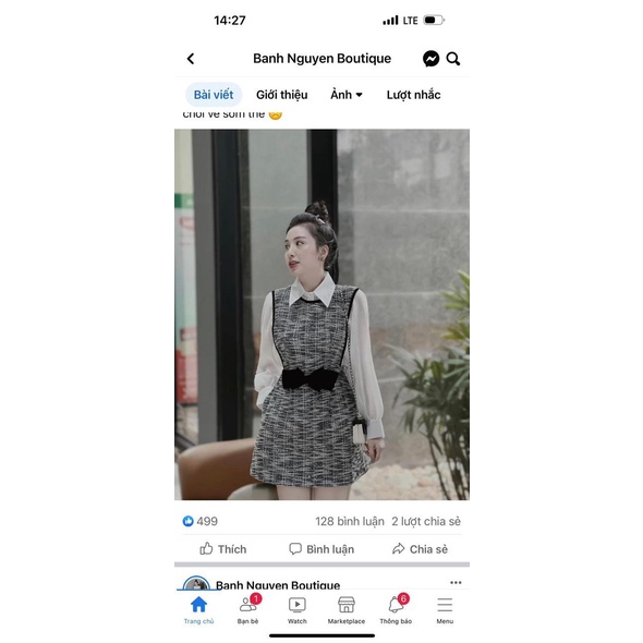 Đầm dạ xám phối nơ eo có size