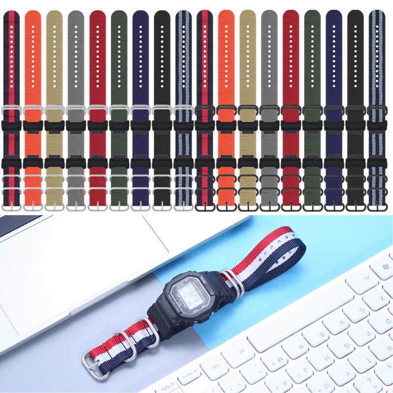 Dây Đeo Nylon 16mm Cho Đồng Hồ Casio G-Shock GA120 GA100 5600 GWM5610 DW6600