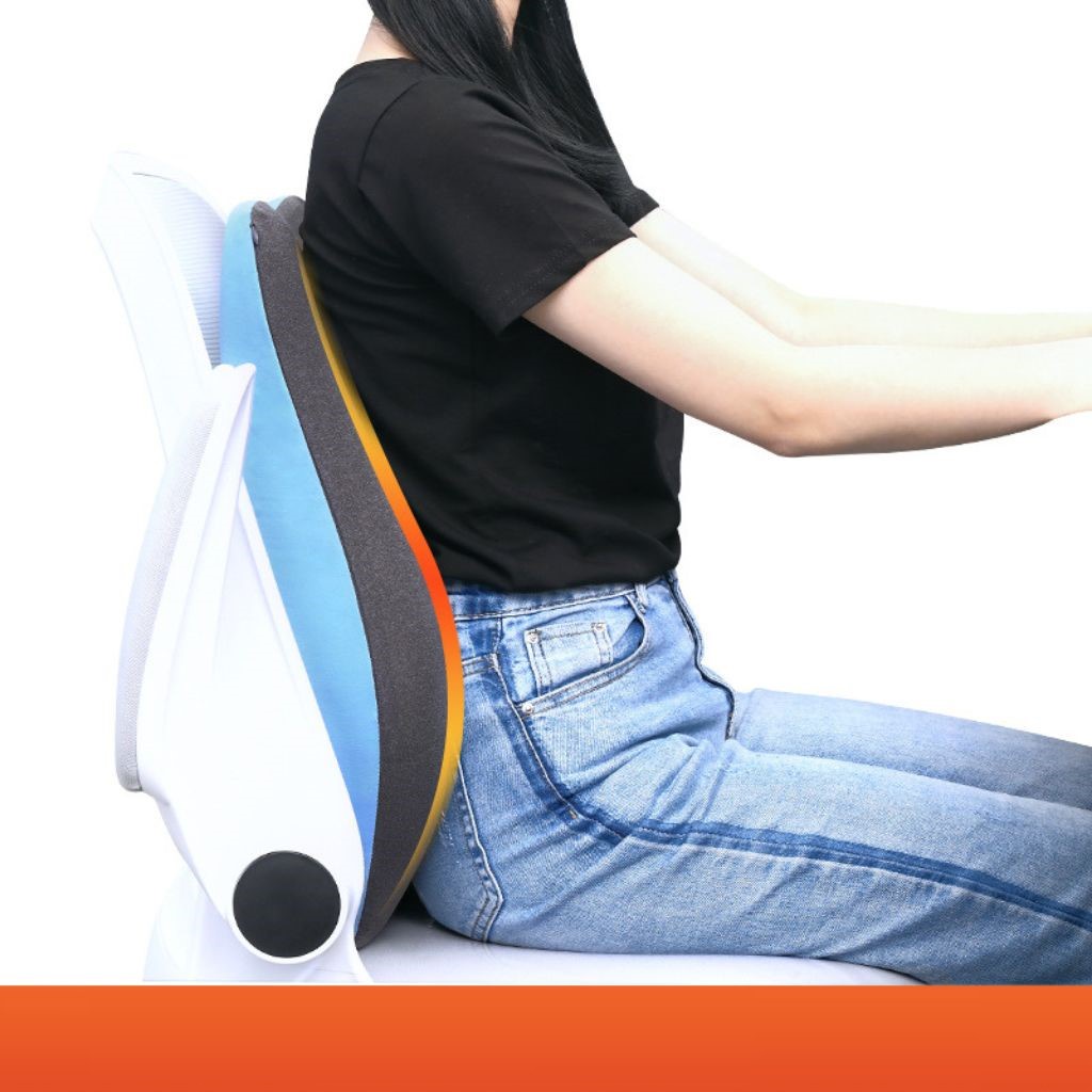 [GỐI CỠ LỚN] Gối tựa lưng văn phòng cao su non cho mọi loại ghế VMOM chống đau mỏi lưng khi ngồi làm việc, lái xe